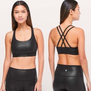Lululemon Black Foil Print Energy Bra